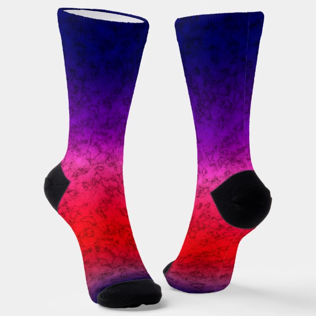 Blue-red Ombre  Socks (Angled)