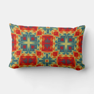 Blue, red, Orange and yellow geometric Lumbar Pillow