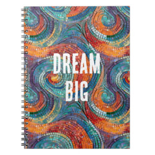 Blue Red Orange Swirl Notebook