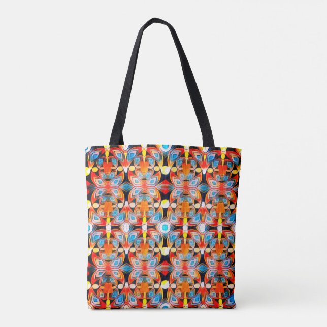 Blue, Red, Orange & Yellow Etheric Lights Tote Bag (Back)