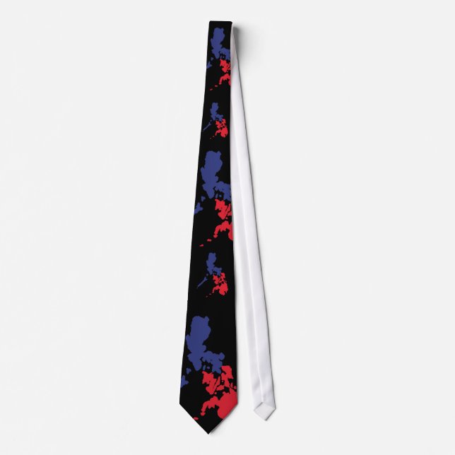 Blue & Red Philippine Map Tie (Front)