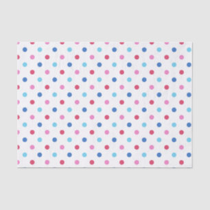 Blue, Red, Pink Polka Dot Tissue Paper