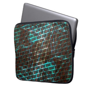 Blue red rust, scratches, small brick or grid laptop sleeve