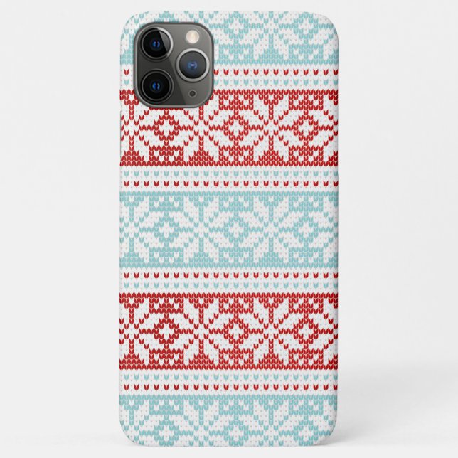 Blue Red Snowflakes Christmas Knit Pattern Case-Mate iPhone Case (Back)