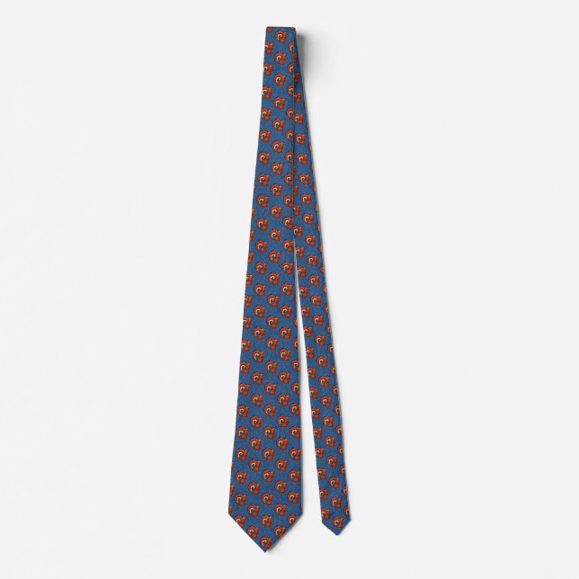 Blue & Red Squirrel Tie (Front)