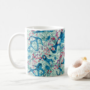 Blue Red Teal Spotted Graphic Abstraction Coffee Mug