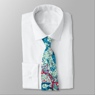 Blue Red Teal Spotted Graphic Abstraction Tie