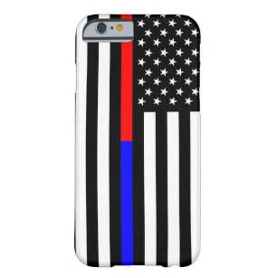 blue red thin line police firefighters symbol usa barely there iPhone 6 case
