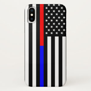 blue red thin line police firefighters symbol usa Case-Mate iPhone case