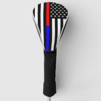 blue red thin line police firefighters symbol usa