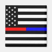 blue red thin line police firefighters symbol usa