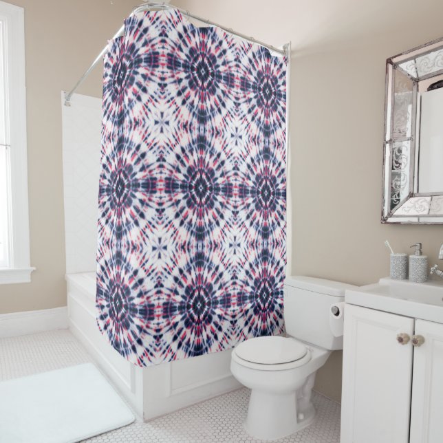Blue & Red Tie Dye Pattern (In Situ)