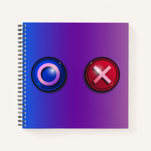 Blue Red Voting Buttons Gradient Spiral Notebook