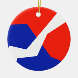 Blue Red White Flag Colours Ceramic Ornament