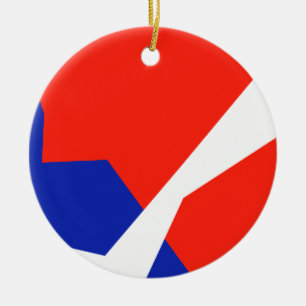 Blue Red White Flag Colours Ceramic Ornament
