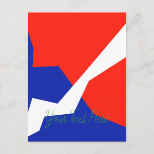 Blue Red White Flag Colours Postcard
