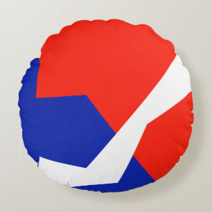 Blue Red White Flag Colours Round Pillow