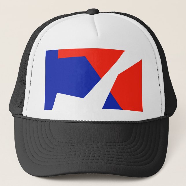 Blue Red White Flag Colours Trucker Hat (Front)