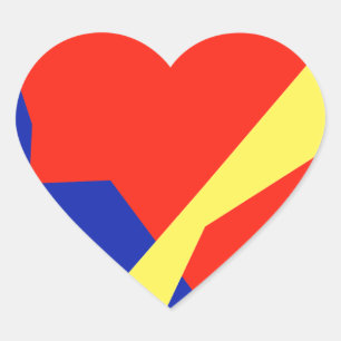 Blue Red White Item Heart Sticker