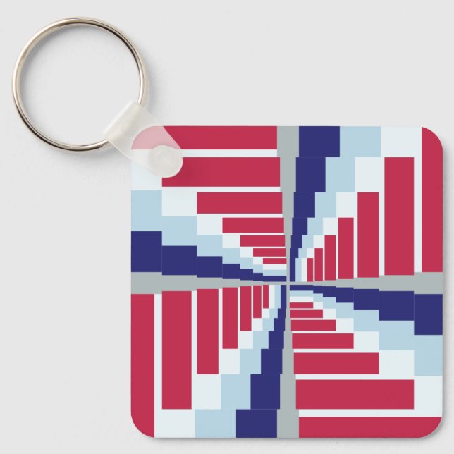 Blue Red White Keychain (Front)