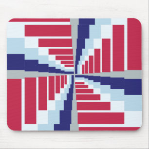 Blue Red White Mouse Pad