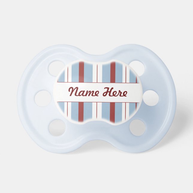 Blue, Red, & White Stripes Pacifier (Front)