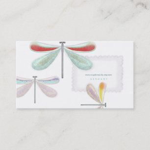 Blue red yellow butterfly night delicate silk Busi Business Card