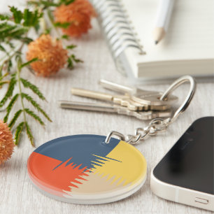 Blue Red Yellow Cream Keychain