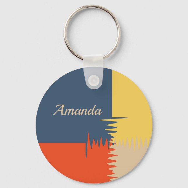 Blue Red Yellow Cream Keychain (Front)