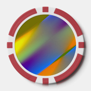 Blue red yellow green abstract pattern orangpurple poker chips
