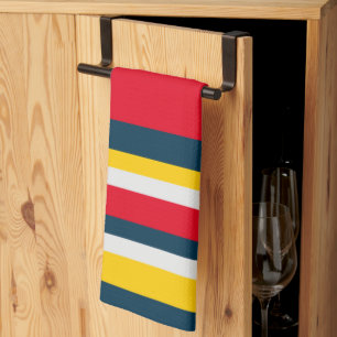 Blue Red Yellow Stripe Kitchen Towel