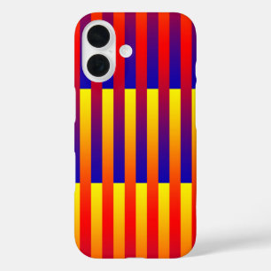 Blue Red Yellow Stripes iPhone 16 Case