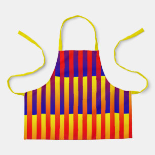 Blue Red Yellow Stripes Kids Apron