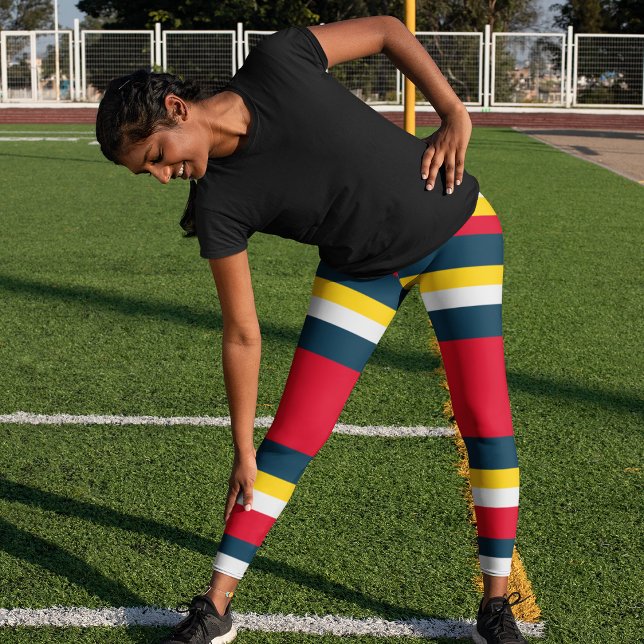 Blue Red Yellow Stripes Leggings (Creator Uploaded)