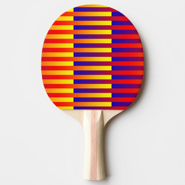 Blue Red Yellow Stripes Ping Pong Paddle (Front)