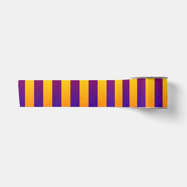 Blue Red Yellow Stripes Satin Ribbon (Front)