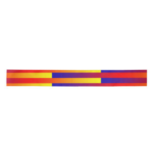 Blue Red Yellow Stripes Satin Ribbon