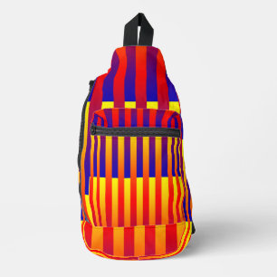 Blue Red Yellow Stripes Sling Bag