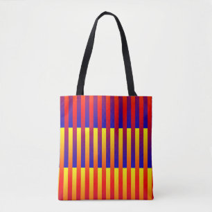 Blue Red Yellow Stripes Tote Bag