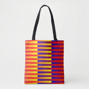 Blue Red Yellow Stripes Tote Bag