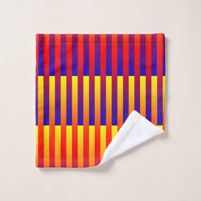 Blue Red Yellow Stripes Wash Cloth (Wash Cloth)