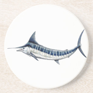 Blue-redbubble Marlin Coaster