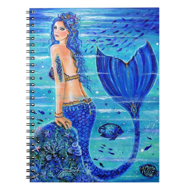 Blue Reef Mermaid notebook by Renee Lavoie (Front)