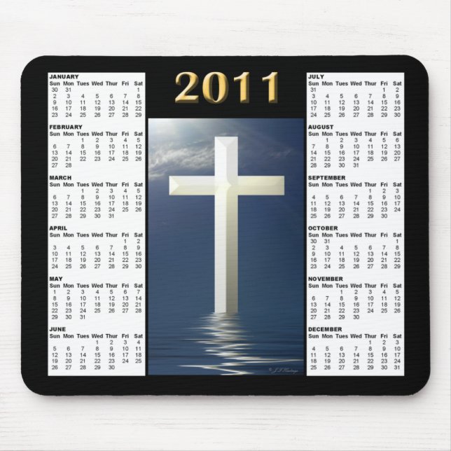 Blue Reflecting the Cross 2011 Calendar Mousepad (Front)
