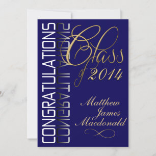 Blue Reflection  Formal Graduation Party Invitation