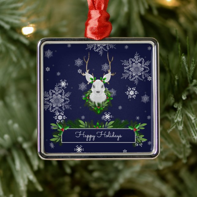 Blue Reindeer Ceramic Ornament (Tree)