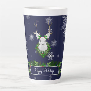 Blue Reindeer Latte Mug