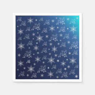 blue,reindeer, star, stars, snowflake, christmas napkin