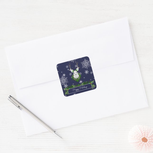 Blue Reindeer Sticker (Envelope)