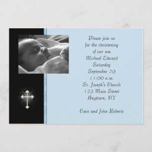 Blue Religious Photo Card